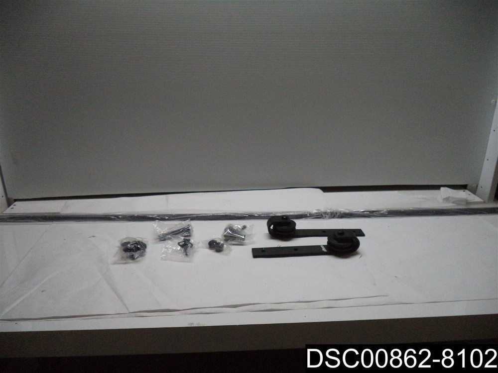 YesHom 6' Sliding Barn Door Hardware Roller Track Kit Black, 06SDO005-183D-06R