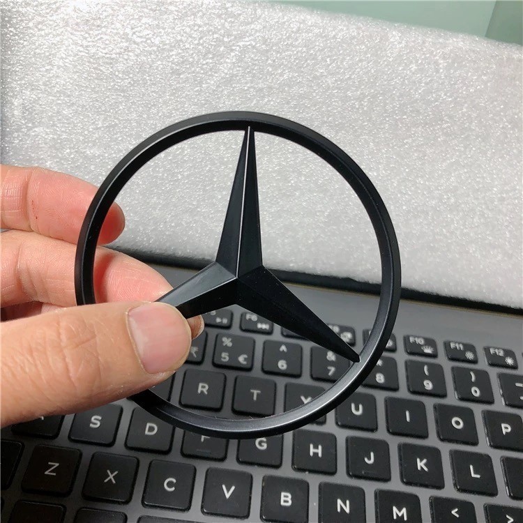 90mm Fit Mercedes Benz Chrome Star Trunk Emblem Badge Mirror Black 2107580058🔔
