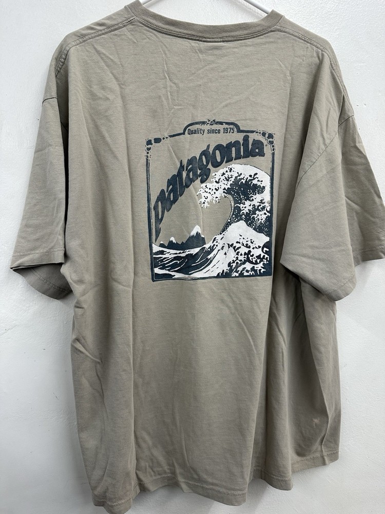 Vtg Patagonia Beneficial Hokusai Wave Shirt Mens XL Hiroshige North Sea Japanese