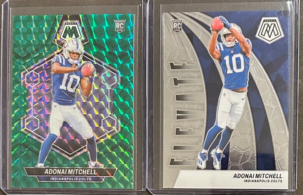 2024 Panini Mosaic Football Adonai Mitchell 2 Card Rookie Insert/Parallel Lot!