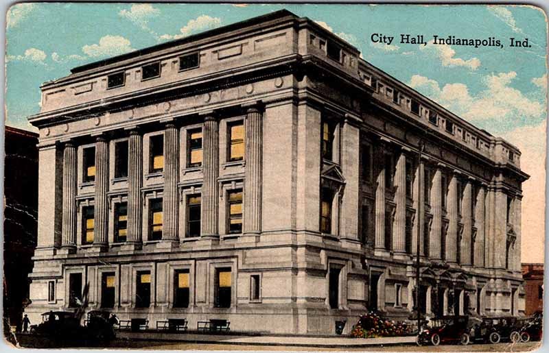 Postcard BUILDING SCENE Indianapolis Indiana IN m/09 AK6590