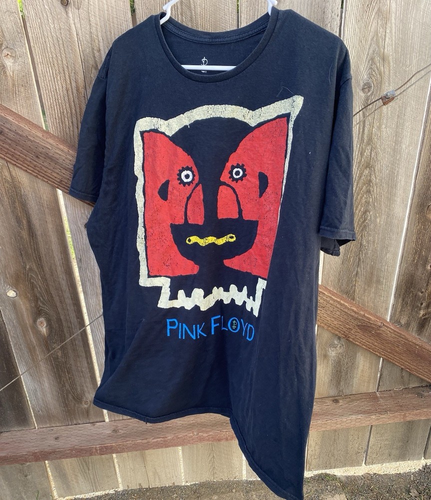 Pink Floyd Men's Black Graphic Print Cotton Crew Neck Short Sleeve T-Shirt 2XL