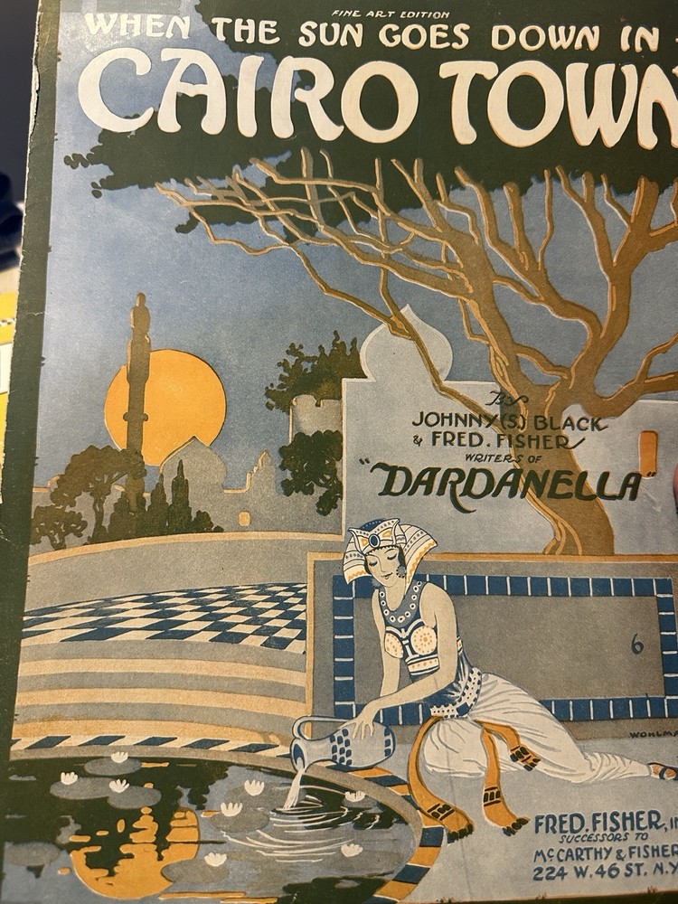 N 1920 9x12 Exotic Sheet Music CAIRO TOWN by Johnny Black