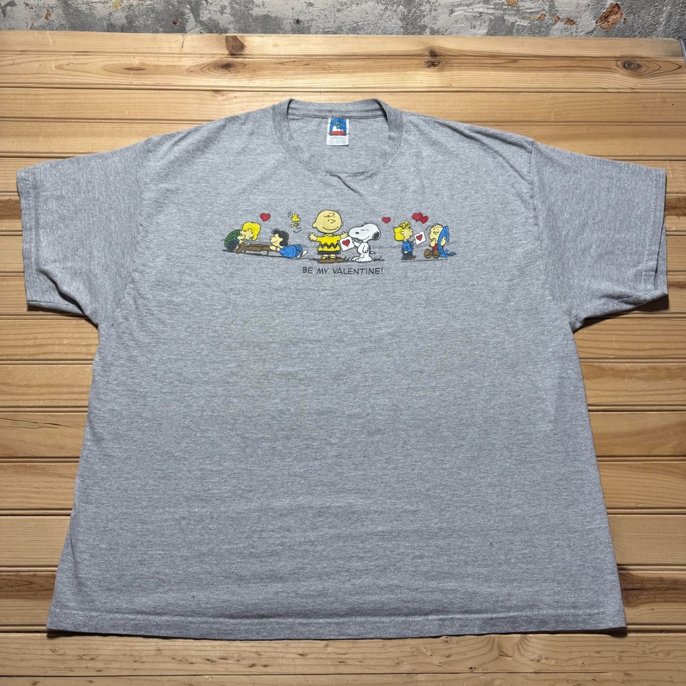Vintage Y2K Peanuts Be My Valentine Snoop Cartoon r T-Shirt USA Made - Size 2XL