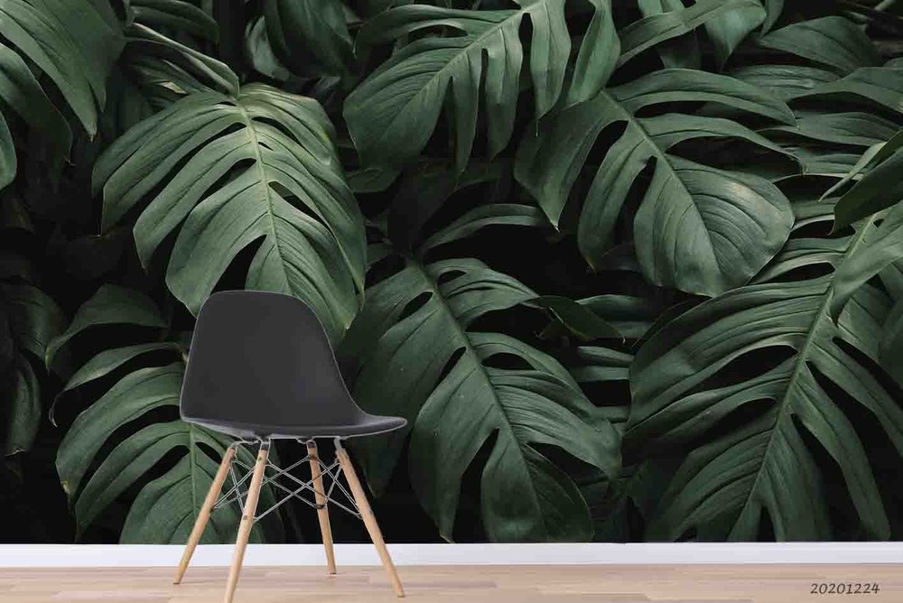 3D Tropical Plants Monstera Leaves Wall Murals Wallpaper Murals Wall Sticker