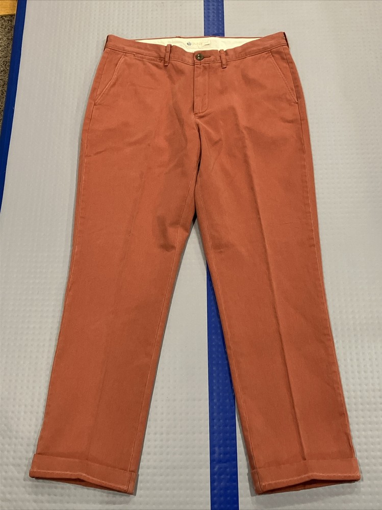 J. Crew Urban Slim Fit Chino Pants Size 34x32 Coral Salmon 100% Cotton Preppy