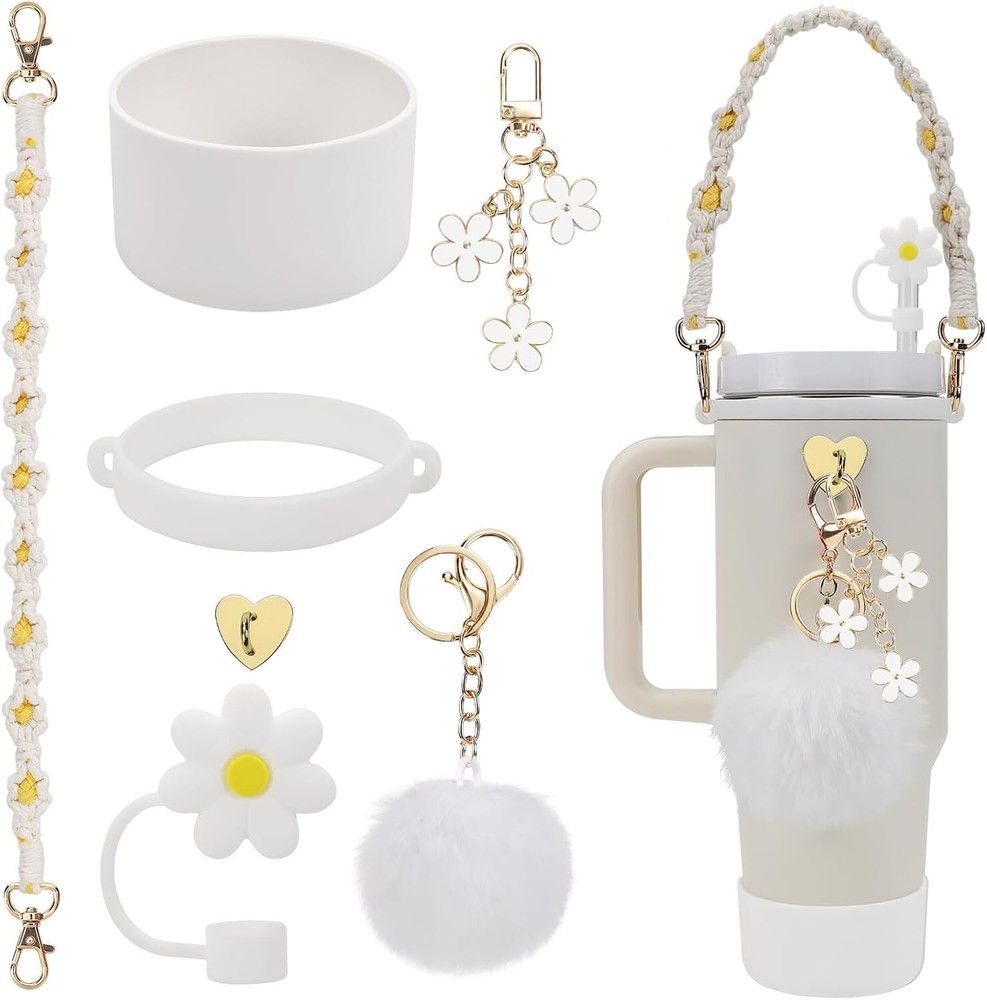 Stanley Cup Accessories Set Including Water Bottle Handle Strap, Siliocne Cup