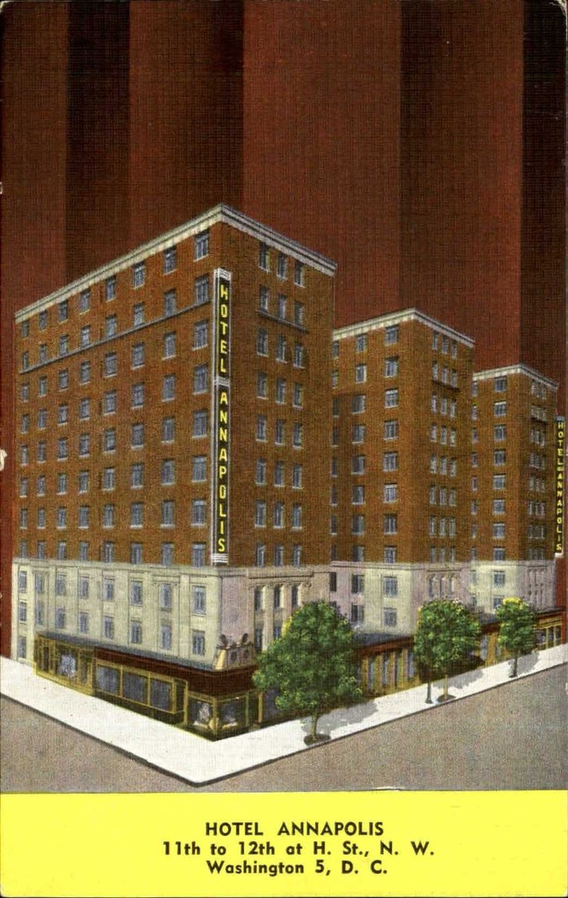 Hotel Annapolis Washington DC 1940s vintage postcard