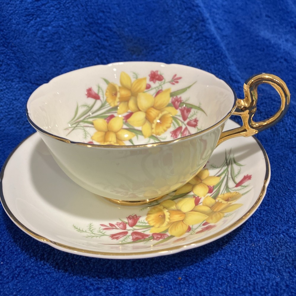 Royal Grafton Tea Cup And Saucer With Daffodil Pattern