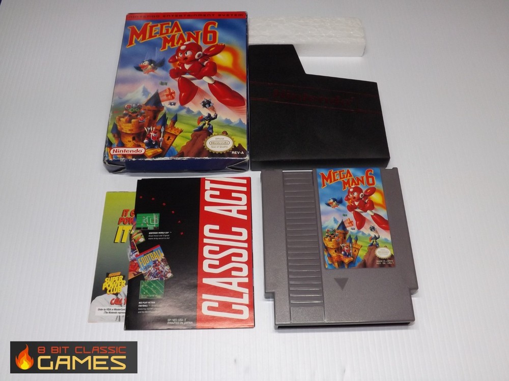 Mega Man 6 - GAME &  BOX  - NINTENDO NES - 624a