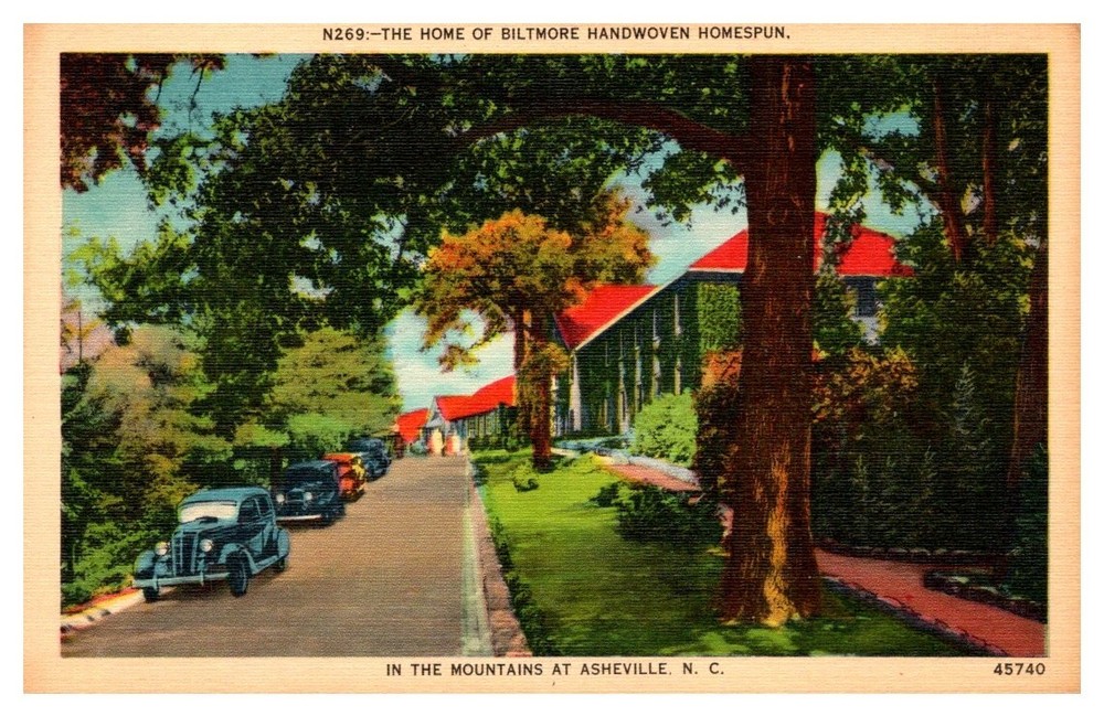 1940s Home of Biltmore Homespun Asheville North Carolina Vintage Postcard