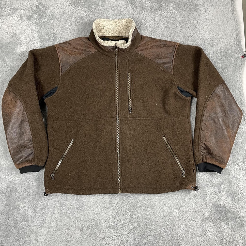 Kuhl Alpenwurx Fleece Jacket Mens XL Brown Sherpa Collar Full Zip Outdoor Hiking
