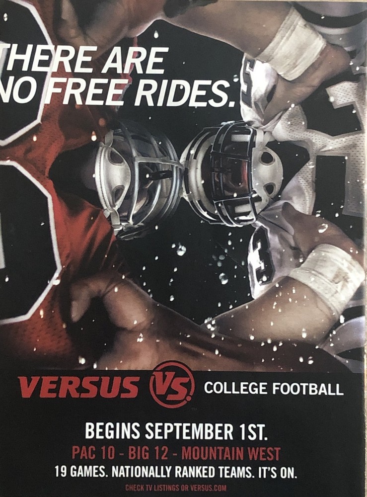 2007 Versus Sports Network PRINT AD College Football Outdoor Life NBC Sports