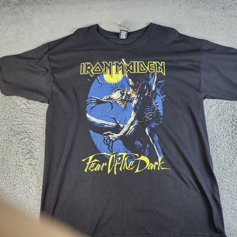 Iron Maiden Shirt Mens XL Black Fear Of The Dark Band Graphic Metal Tee