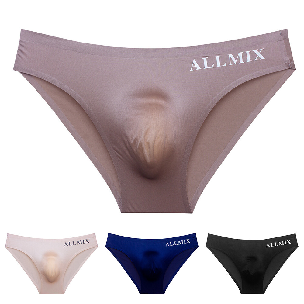 Men G-string Briefs Thong Bikini Underwear Sexy Low Waist Pouch Panties Ice Silk