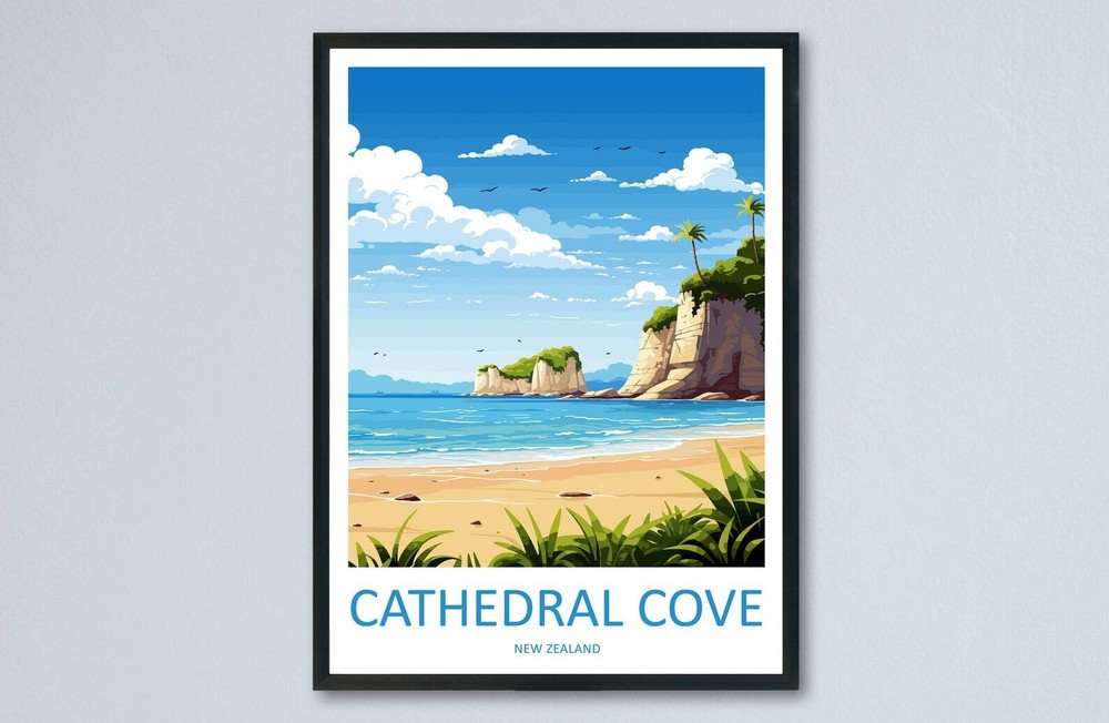 Cathedral Cove Travel Print Wall Art Cathedral Cove Wall Hanging Home Dcor
