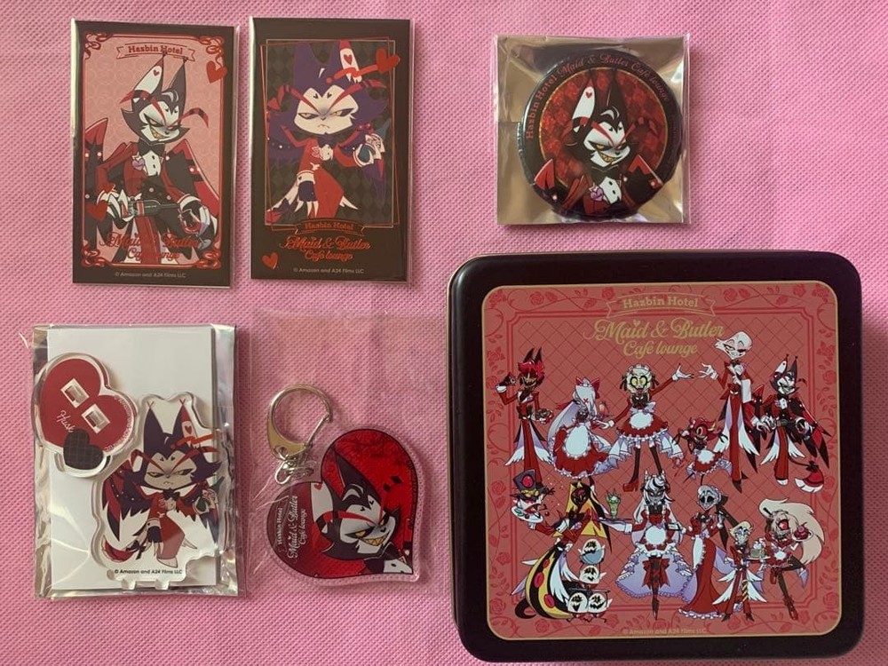 [RARE] Hazbin Hotel Husk 6-Piece Merch Set Animate Cafe 2025 Japan