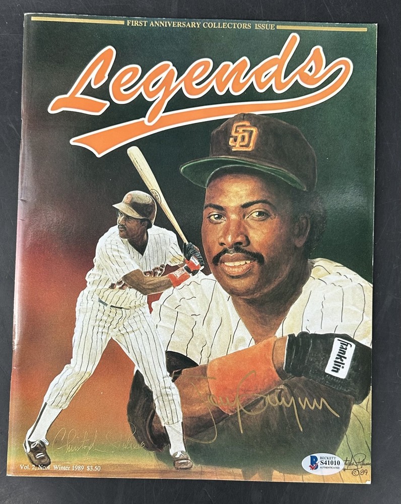 Tony Gwynn HOF San Diego Padres Signed Legends 1989 Complete Magazine AUTO BASPROBSTEIN is actively accepting consignments !!