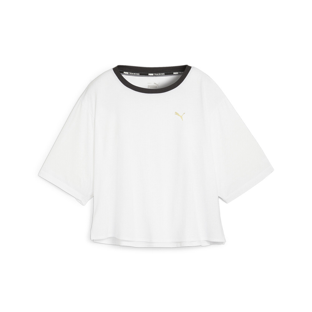 Camiseta deportiva Puma corta cuello redondo manga corta blanca informal para mujer 5