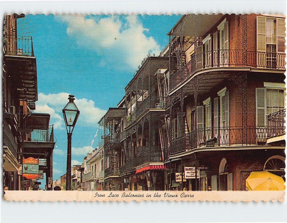 Postcard Iron Lace Balconies in the Vieux Carre New Orleans Louisiana USA