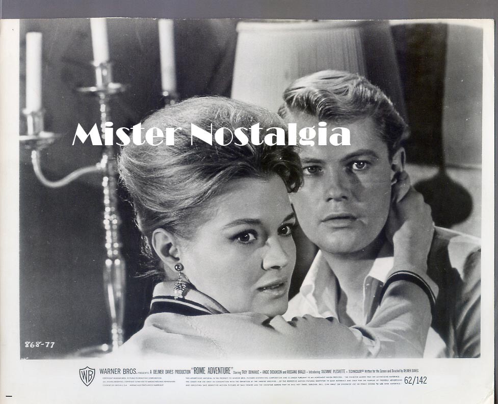 Angie Dickinson Troy Donahue in Rome Adventure vintage 1962 photo