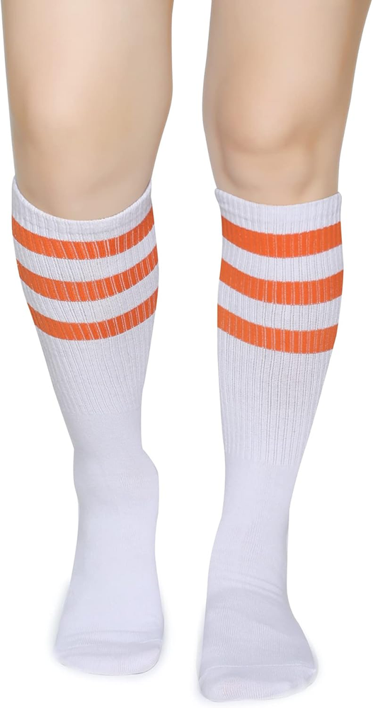 Classic Triple Stripes over the Calf Cotton Retro Tube Socks for Men and Women