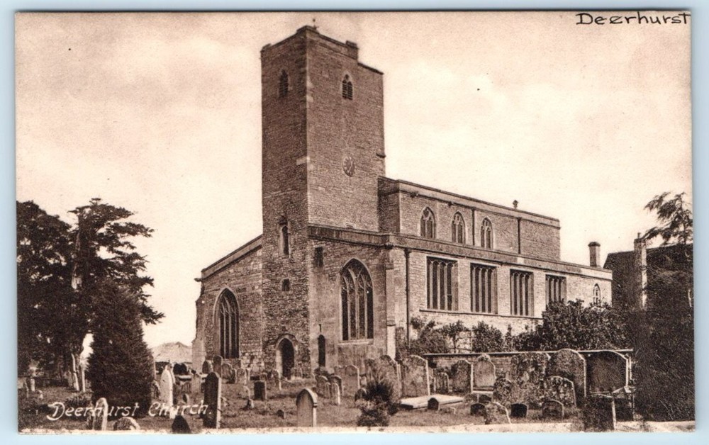 DEERHURST Church & Graveyard Gloucestershire England UK Postcard