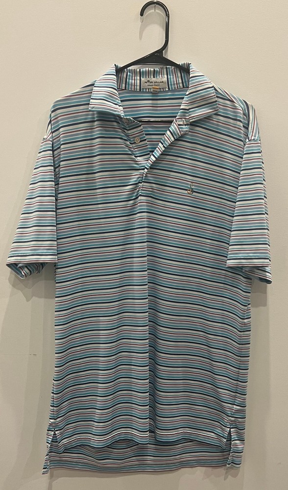 Peter Millar Summer Comfort Men’s M Striped Golf Polo Embroidered Logo
