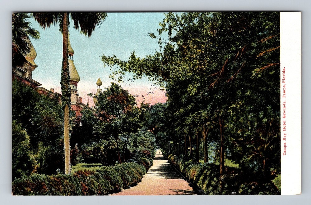 Tampa FL-Florida Tampa Bay Hotel Grounds Vintage Postcard
