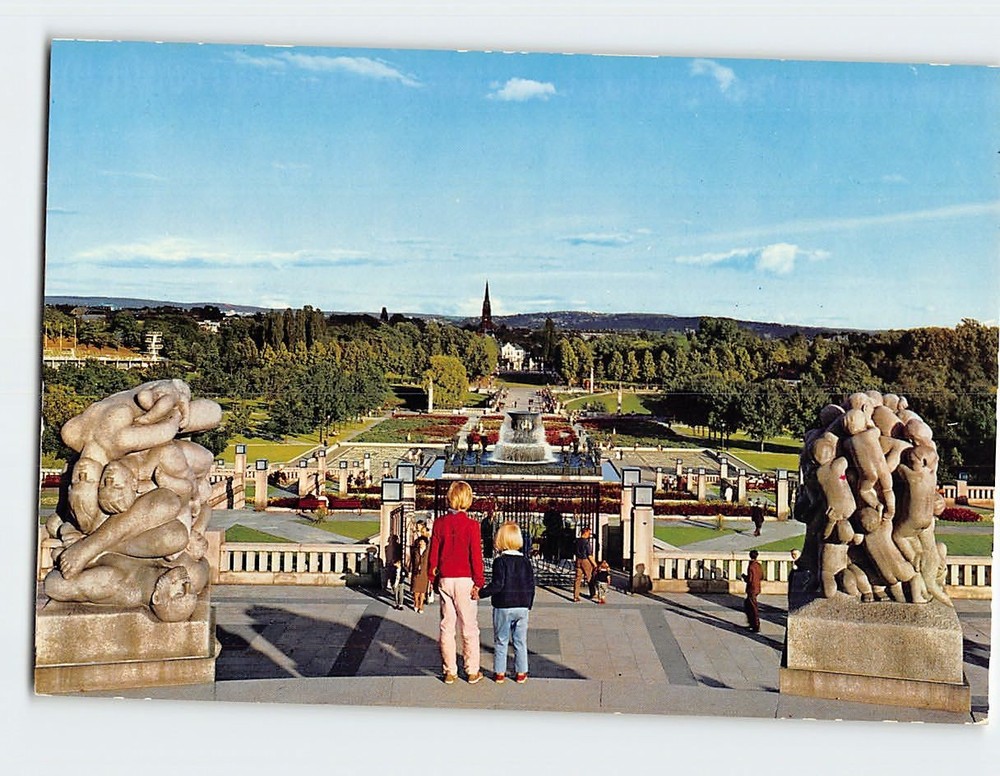 Postcard Vigeland Sculpture Park in Oslo Norway