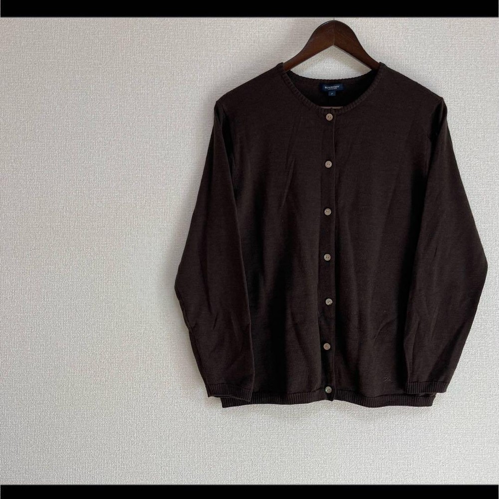 Burberry Knit Cardigan Wool Cashmere Blend Logo Embroidery New