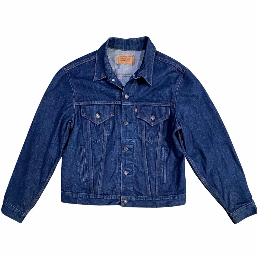 Vintage 80s Levis Denim Trucker Jacket Size 42 Blue Type 3 Made USA 70506-0217