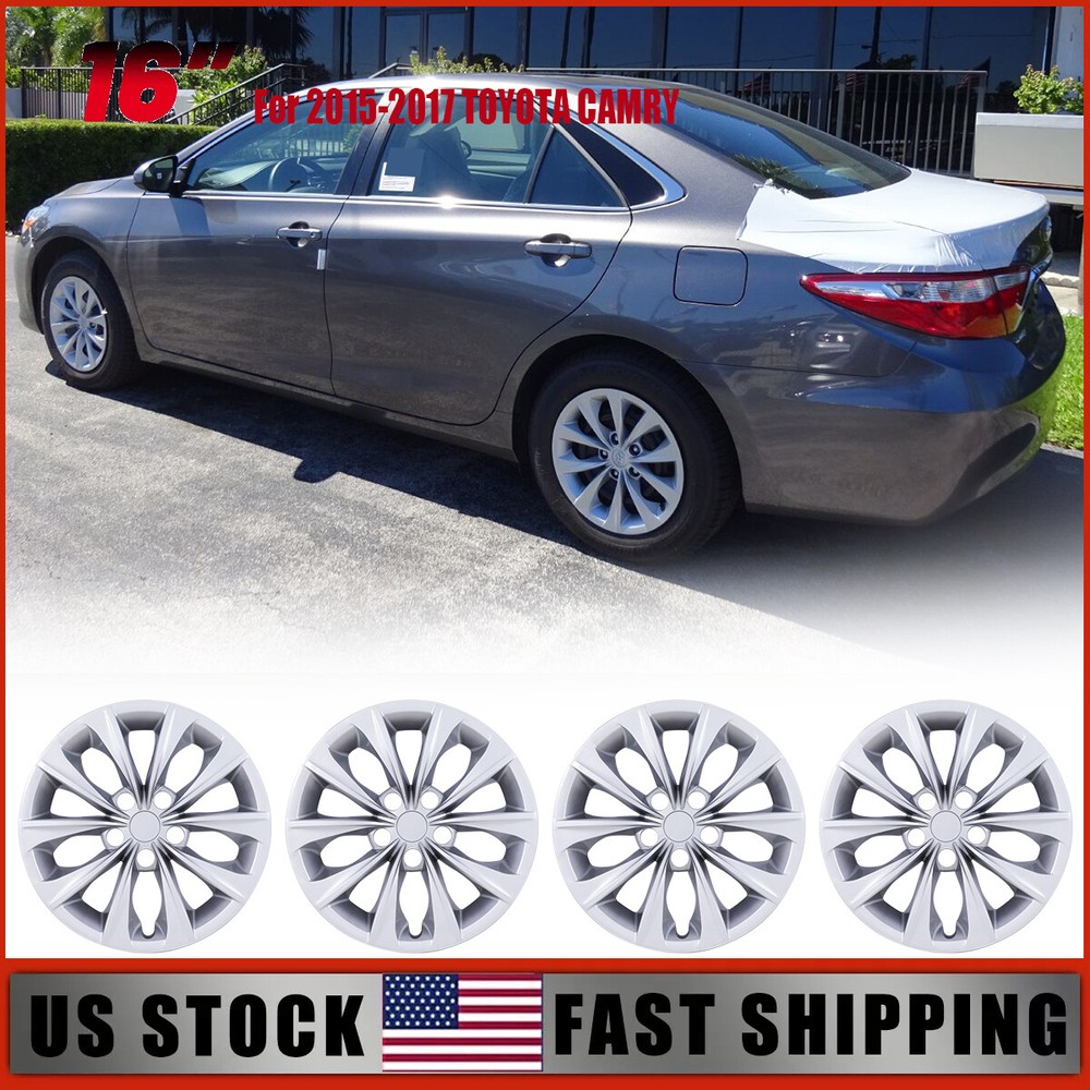 2015-2017 Toyota Camry Sedan 16 Inch Silver Wheel Cover Set of 4