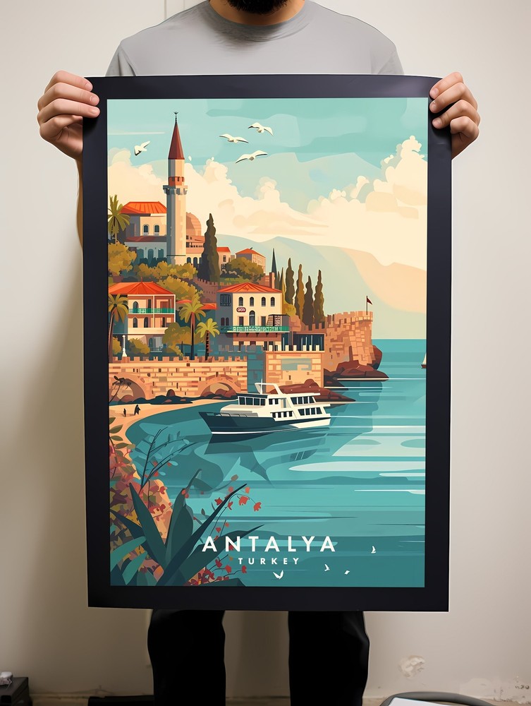 Antalya Travel Poster Wall Art Turkey Instant Hanging Decor New Home Gift
