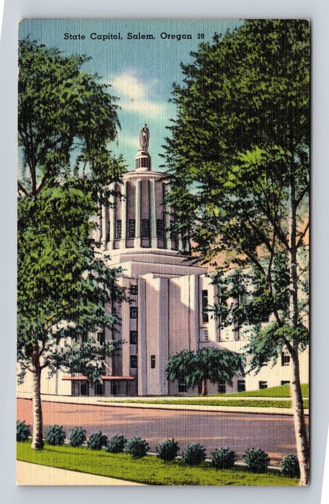 Salem OR-Oregon State Capitol Vintage Postcard