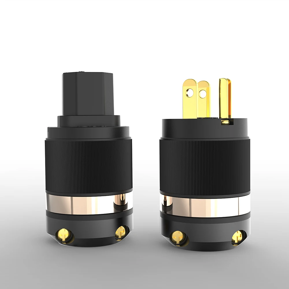 New Gold Plated Audio grade Power Plug US AC Power Connector+IEC Connector-image