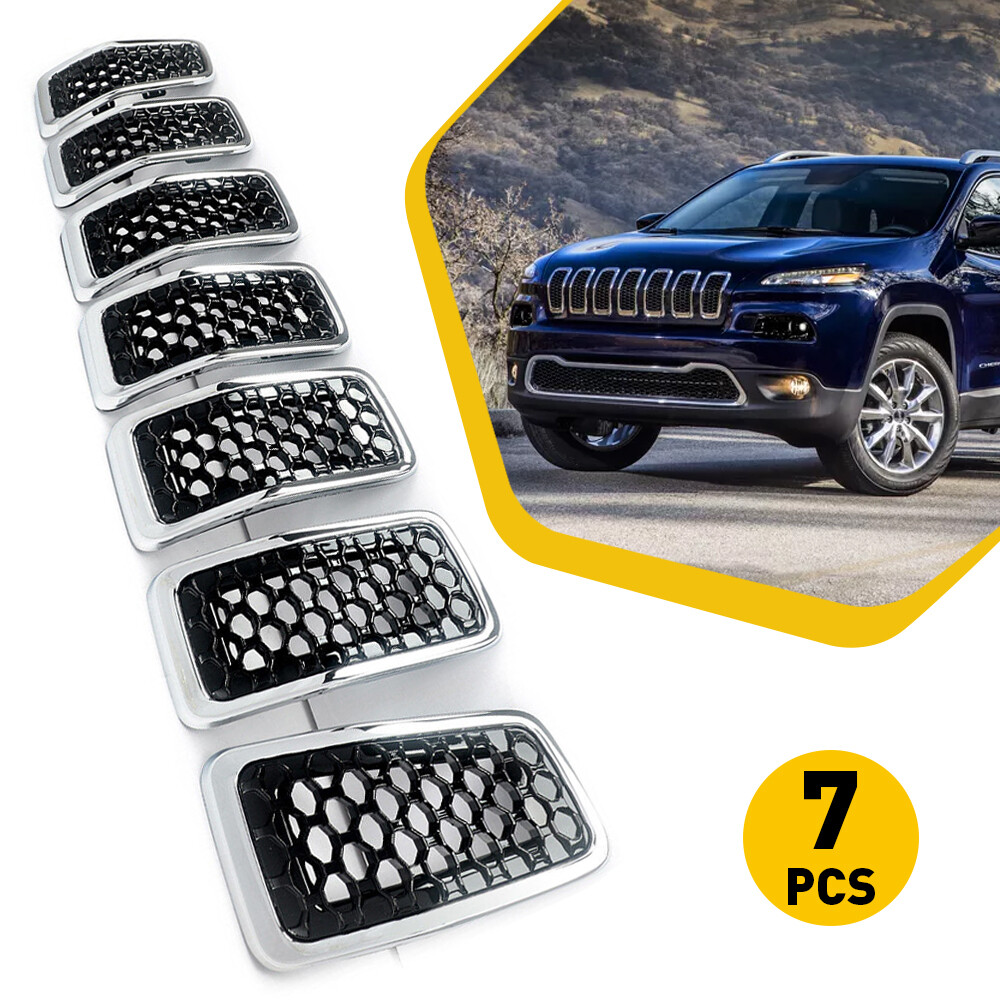 Front Grille Bumper Upper For Jeep Cherokee 2014-2018 Replacement Chrome Mesh