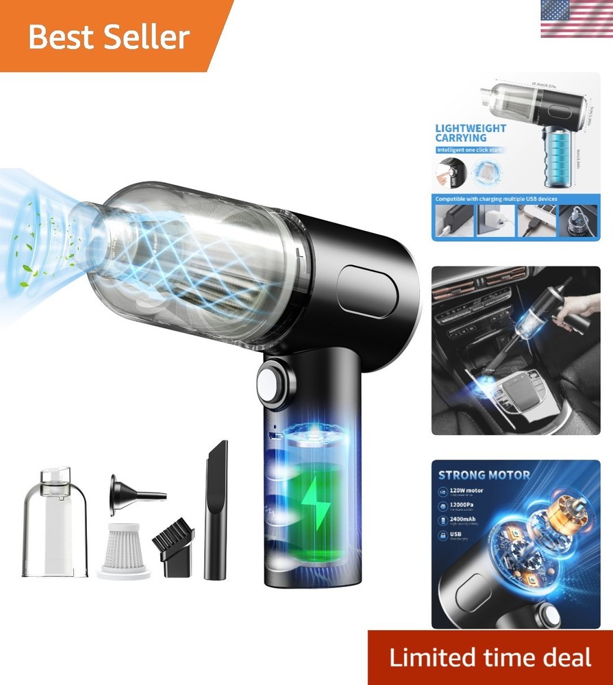 Portable Mini Vacuum Cleaner with HEPA Filter - Perfect for Pet Hair and Dusting