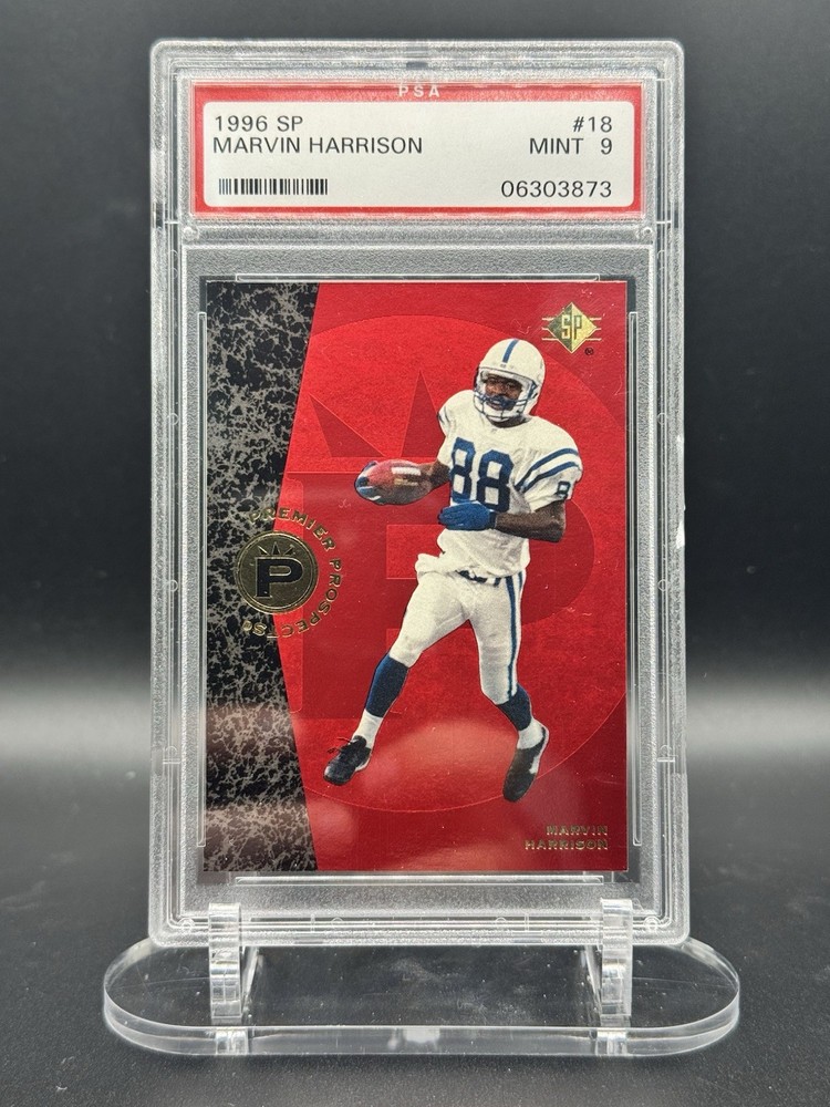1996 SP - Premier Prospects Marvin Harrison #18 (RC) Old PSA Cert Slab