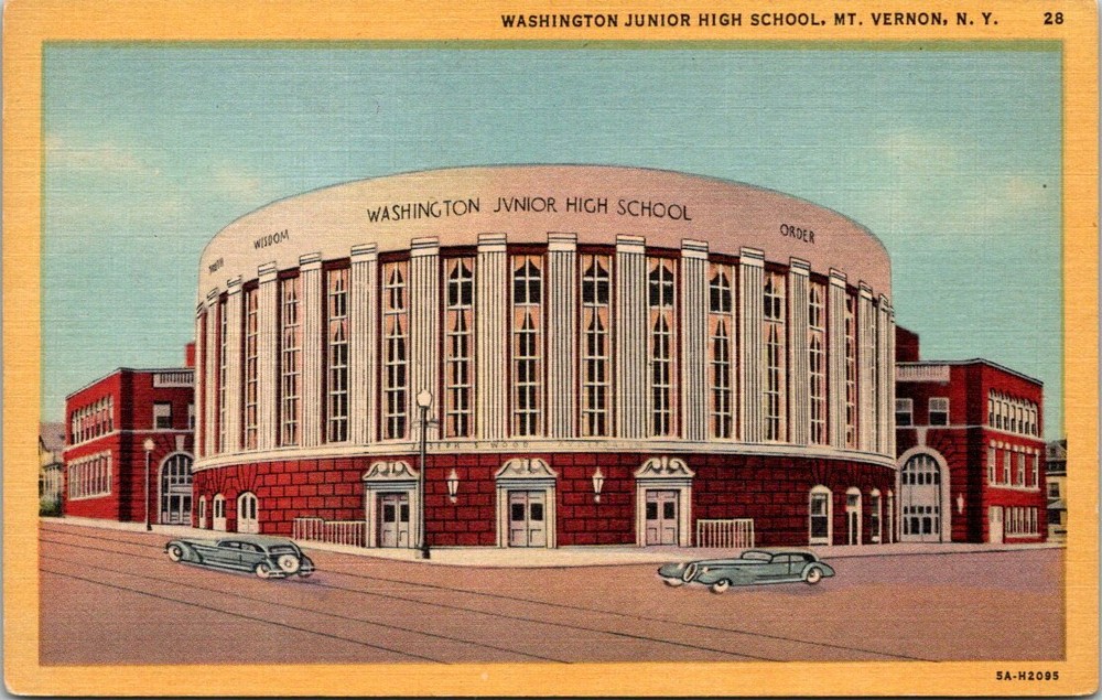 Washington Junior High School Mt. Vernon New York Vintage Postcard