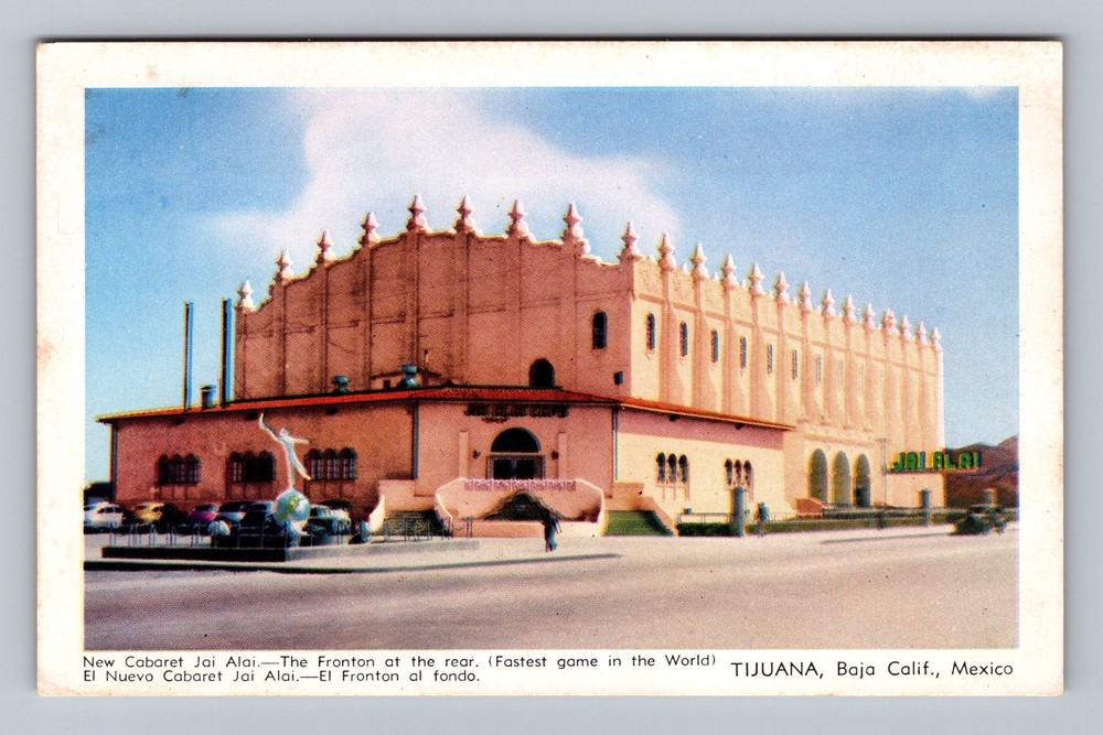 Mexico- Tijuana New Cabaret Jai Alai Stadium Souvenir Old PC Vintage Postcard