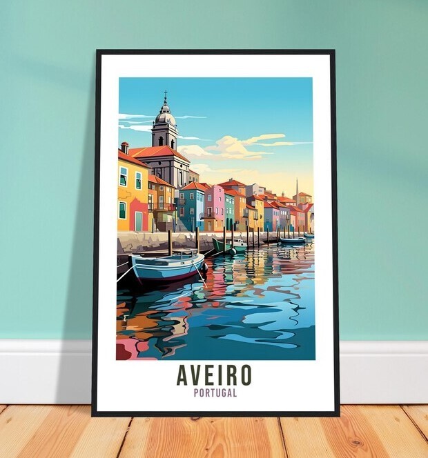 Aveiro Travel Print Wall Art for Home Decor and Living Room