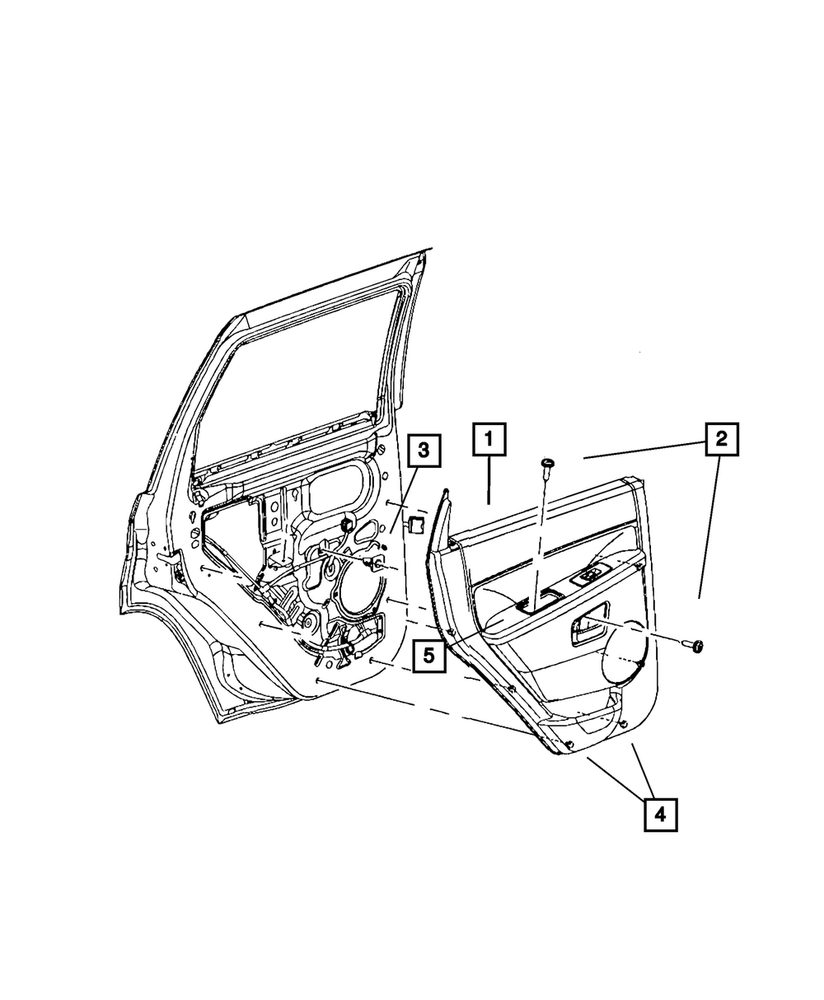 Genuine Mopar Rear Door Trim Panel Right 5HR382D1AN