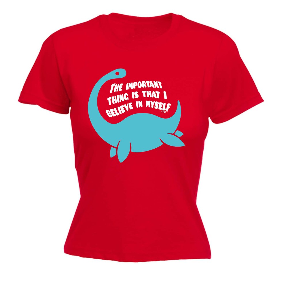 Believe In Myself Dinosaur - Womens T Shirt Funny T-Shirt Novelty gift tshirt