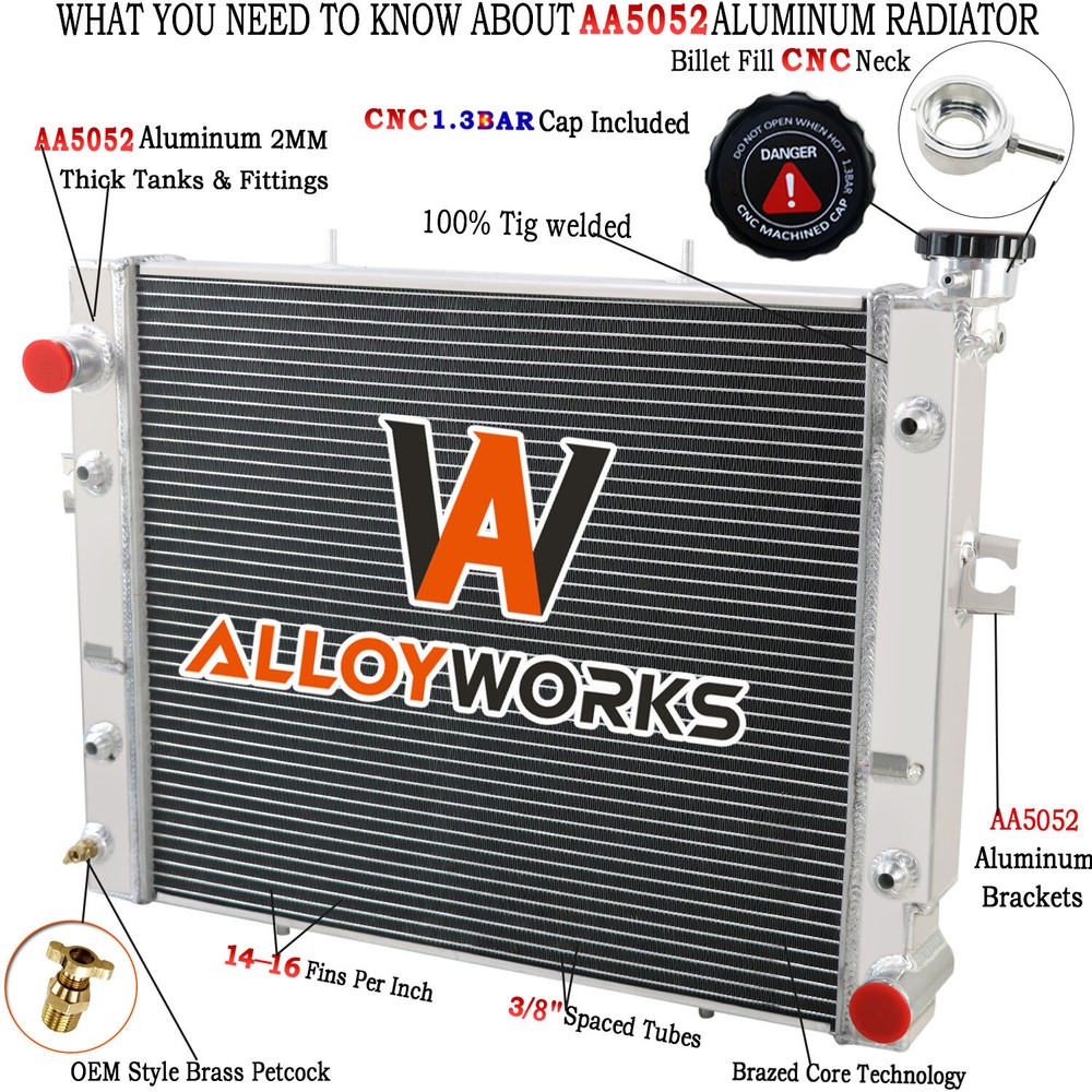 2 Row Radiator For 1990-2011 2010 Toyota Forklift 4.3L 16410U335071 16410U33607.