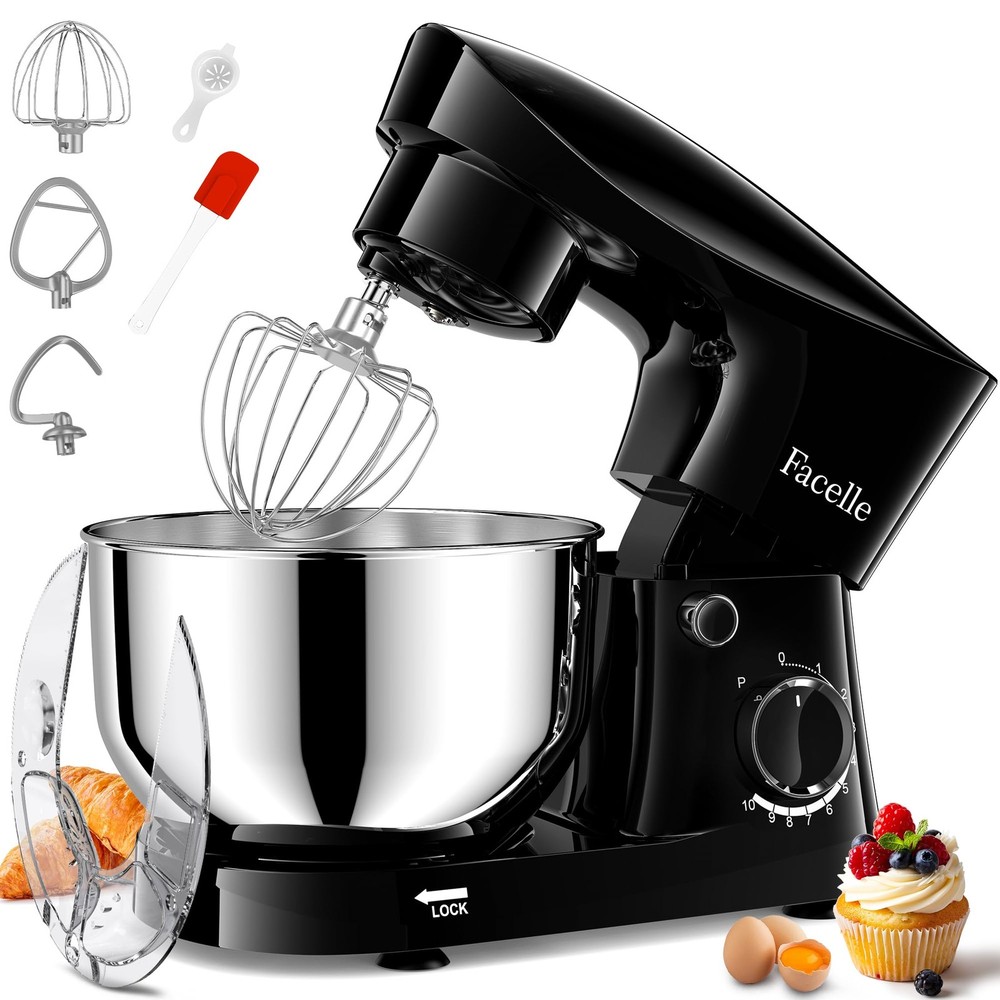 Stand Mixer, 10-Speed 6QT Kitchen Electric Mixer, Tilt-Head Food mixer with B...