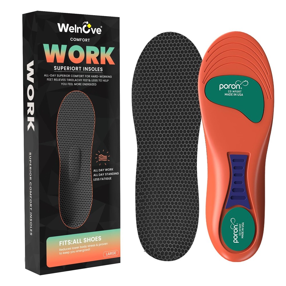 Plantar Fasciitis Insoles for Women Men - Welnove All-Day Superior Comfort Me...