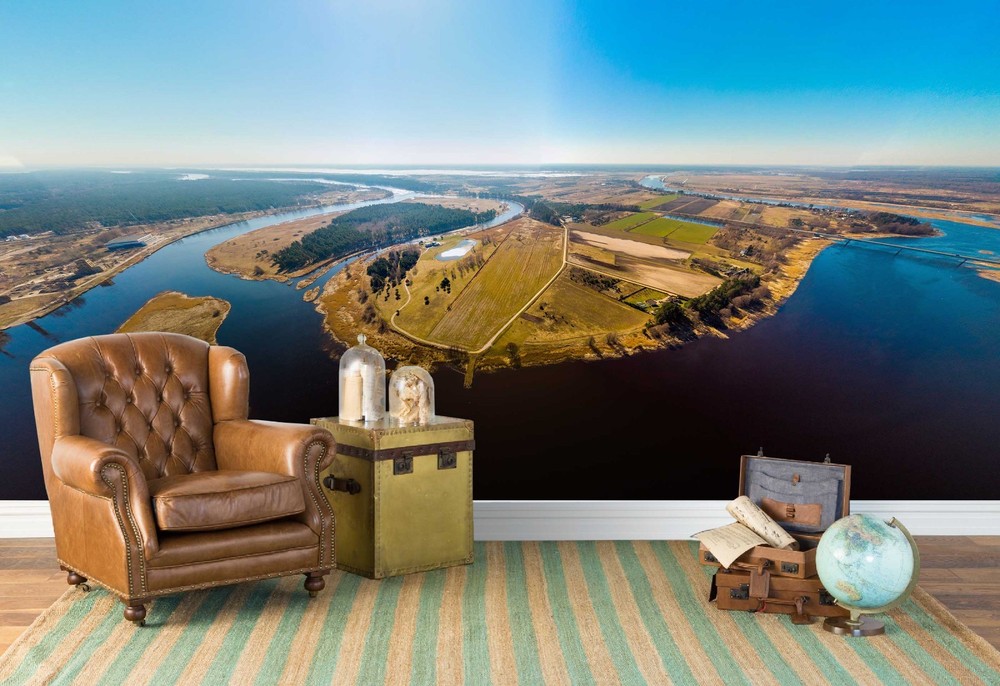 3D Plains River Farmland Landscape Wall Murals Wallpaper Murals Wall Sticker