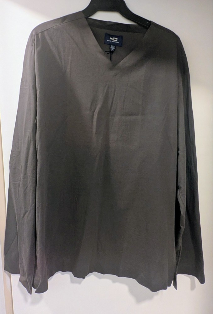 New Wilke Rodriguez men's charcoal pullover knit v neck shirt med