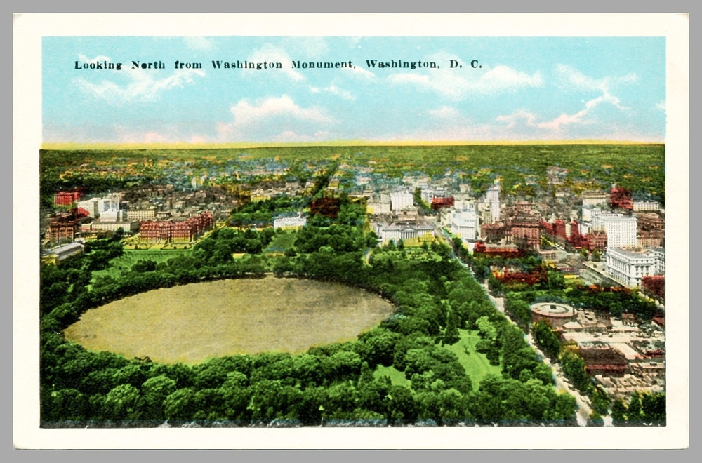 Looking North From Washington Monument View of Washington D.C. WB c1920 Postcard